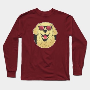 Cool, Smiling Golden Retriever with Sunglasses Long Sleeve T-Shirt